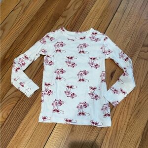 GAP Kids White and dark pink Minnie Mouse Long Sleeve pajama top new no tags